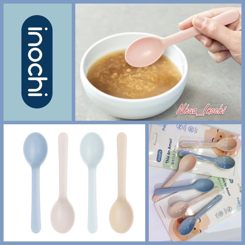Set 4 thìa ăn dặm inochi Nhật Bản cho bé từ 6m+