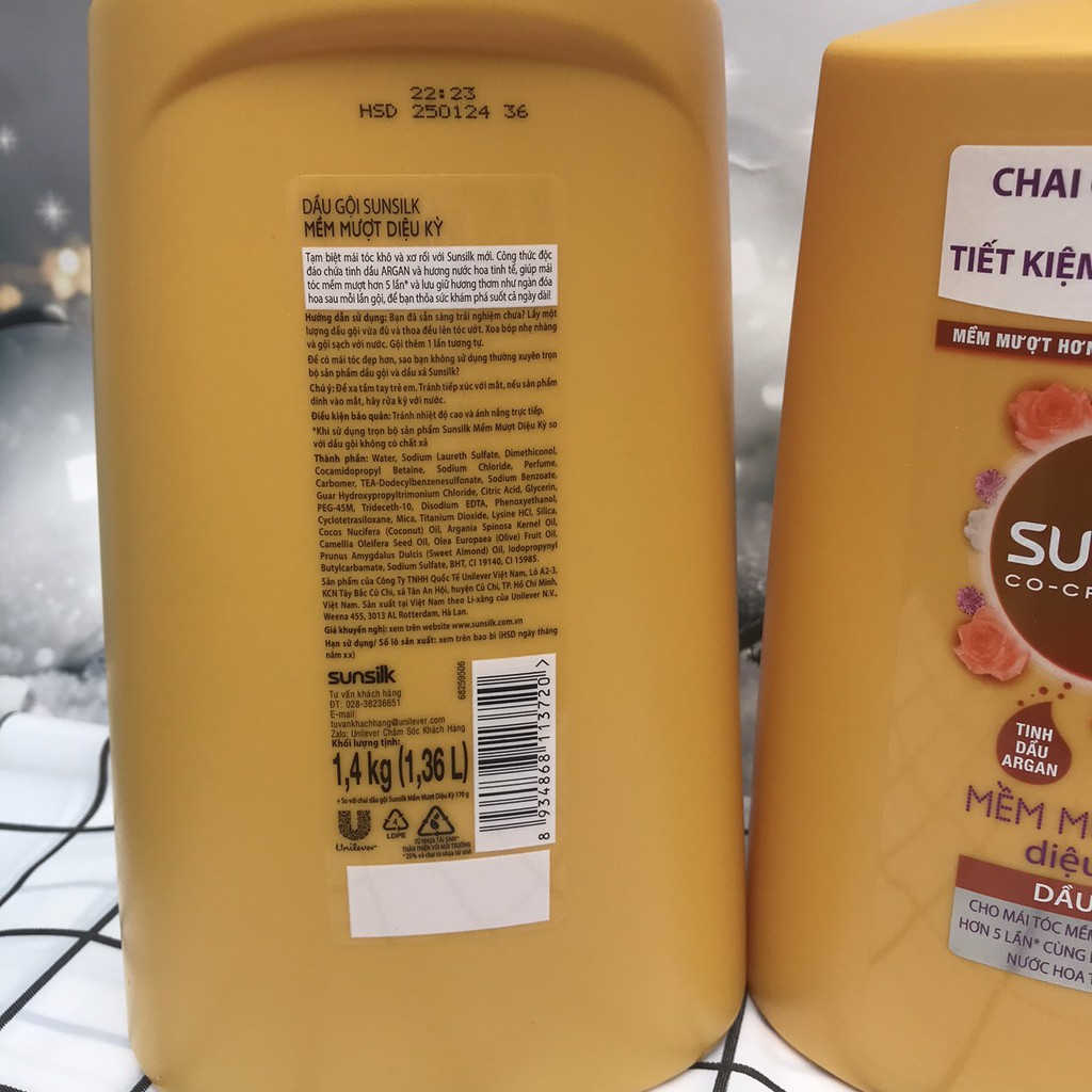 DẦU GỘI SUNSILK Chai Lớn 1.4 kg