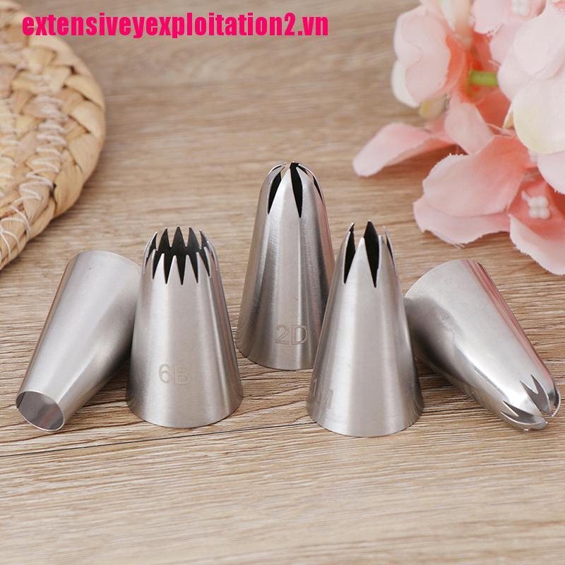 Set 5 Đuôi Bắt Bông Kem Trang Trí Bánh Bằng Thép Không Gỉ