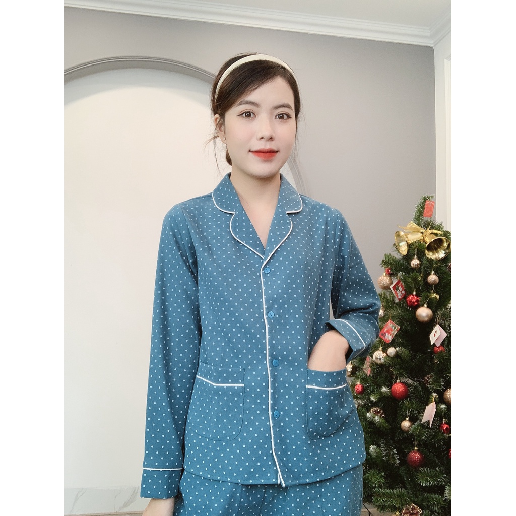 Bộ Pijama Nhung Tăm Chấm Bi Cao Cấp Min House