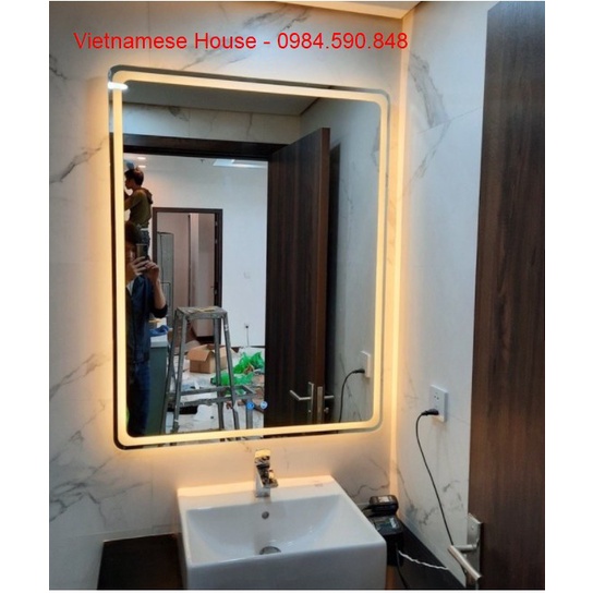 Gương phòng tắm đèn led cảm ứng cao cấp 40/60cm (Vietnamese House)