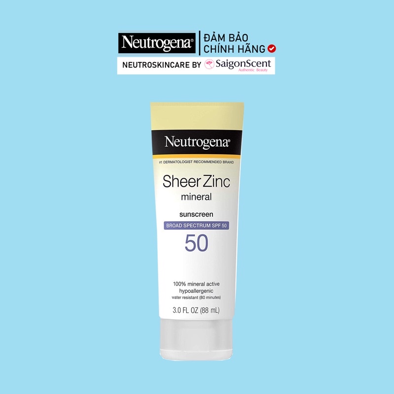 Kem chống nắng Neutrogena Sheer ZinC Dry Touch SPF 50