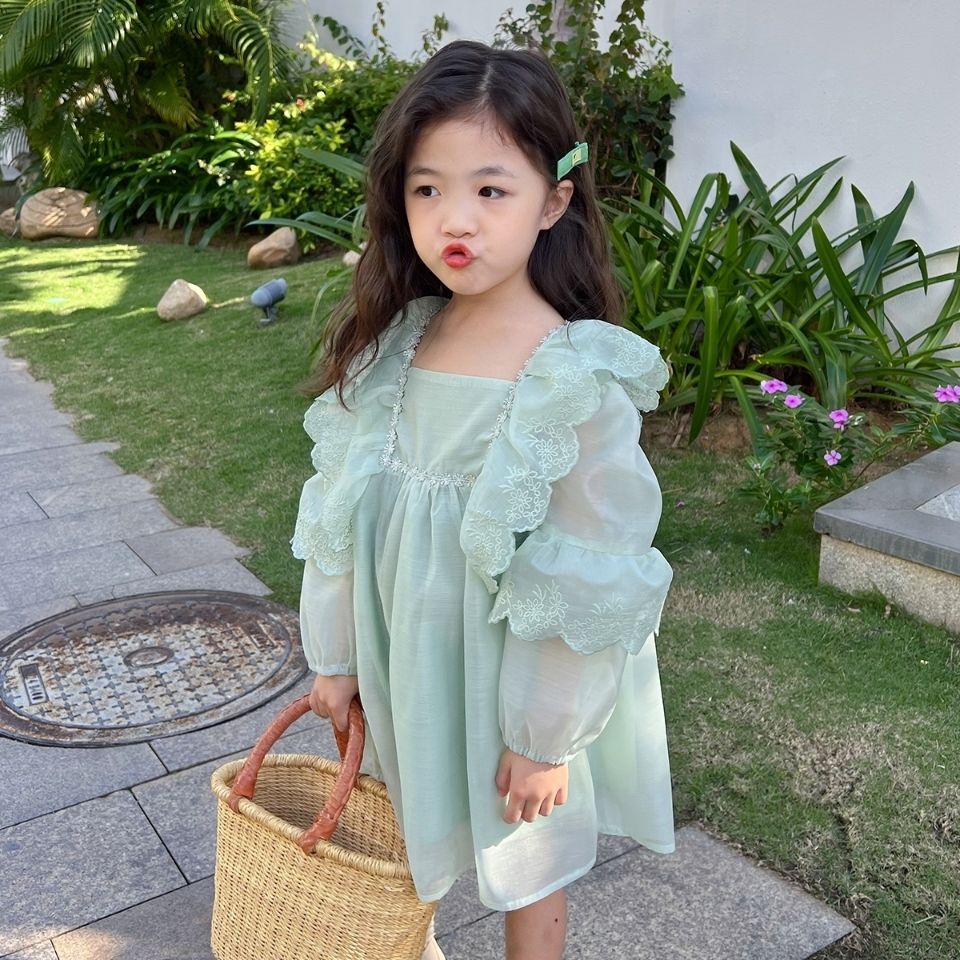 Đầm Công Chúa Tay Dài Thời Trang Mùa Xuân Phong Cách Phương Tây Mới 2022 Dành Cho Bé Gái