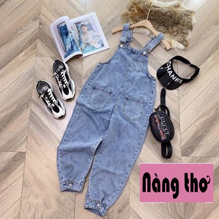 Yếm jean nữ chất bò thời trang túm gấu cao cấp