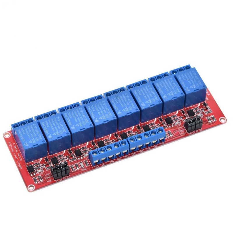 Mô-đun Điều Khiển Kích Hoạt Rơle 8 Kênh 5V/12V/24V Mức Cao Và Thấp Kèm Bộ Cách Ly Quang Tiện Dụng
