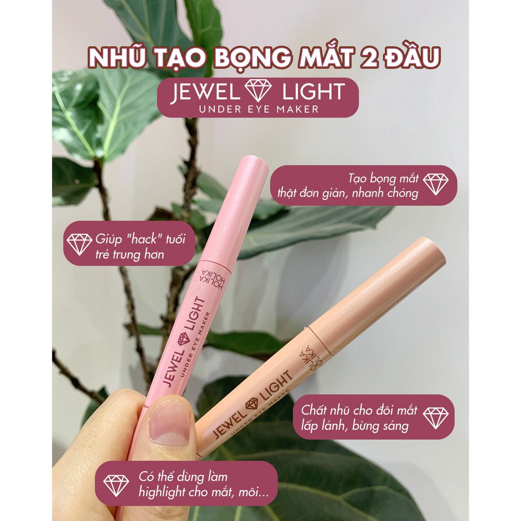 Nhũ tạo bọng mắt Hàn Quốc Holika Holika chất nhũ lấp lánh bám màu tốt chống thấm nước màu sắc tươi trẻ 1.6g