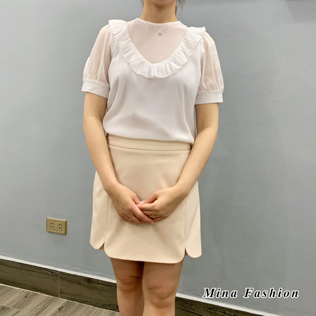 Áo Voan Tơ Tay Cộc Hàng Thiết Kế