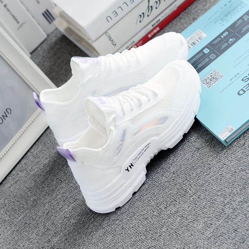 Giày Da Nữ, Giày Sneaker Da Nữ G52 Màu Trắng Đẹp Đế Cao Phong Cách Hàn Quốc Đi Học Đi Chơi A1