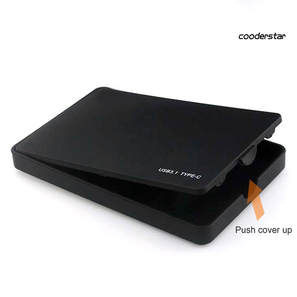 COOD-st Hard Disk Box Portable USB3.1/Type C 2.5-inch Mobile HDD Enclosure SSD Case for Computer