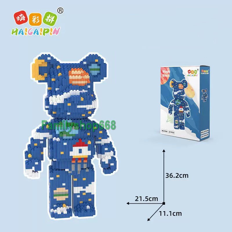 Đồ chơi xếp hình Gấu Bearbrick 36cm lắp ráp mô hình cỡ lớn Hàng Đẹp bear brick