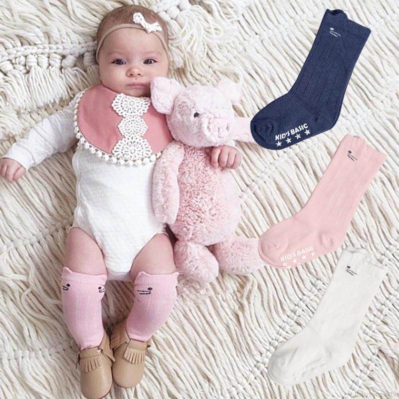 Tất Cotton Màu Trơn Dễ Thương Cho Bé 0-4 tuổi