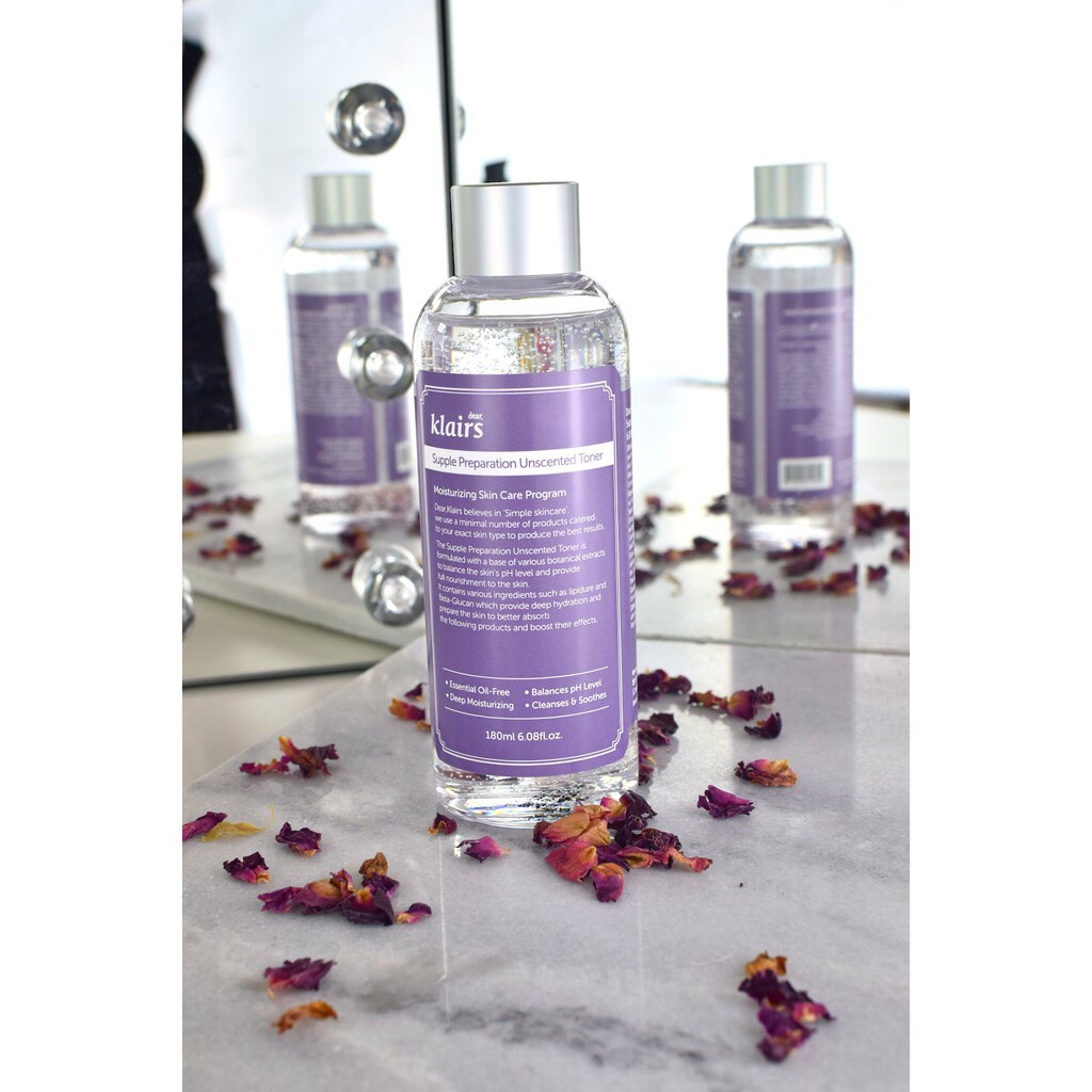 Nước Hoa Hồng Klairs Supple Preparation Unscented Toner 180ml + Bông Jomi 120 Miếng | BigBuy360 - bigbuy360.vn