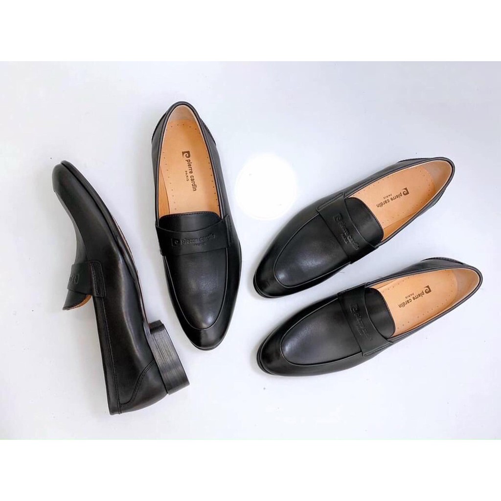 Giầy Da lười piecardin Da Thật VNXK-Tặng Kèm Tất Bizmen