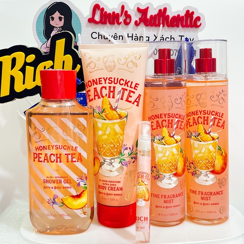 HONEYSUCKLE PEACH TEA - Xịt Thơm Dưỡng Thể Toàn Thân Body Mist Bath & Body Works Usa