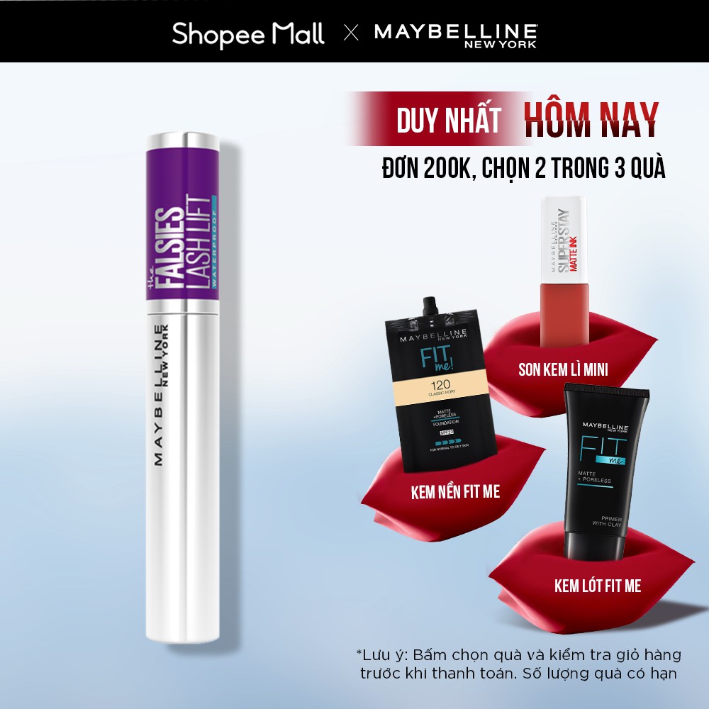 Mascara Uốn Mi, Nâng Mi và Làm Dày Mi Maybelline New York Falsies Lash Lift 8.6ml