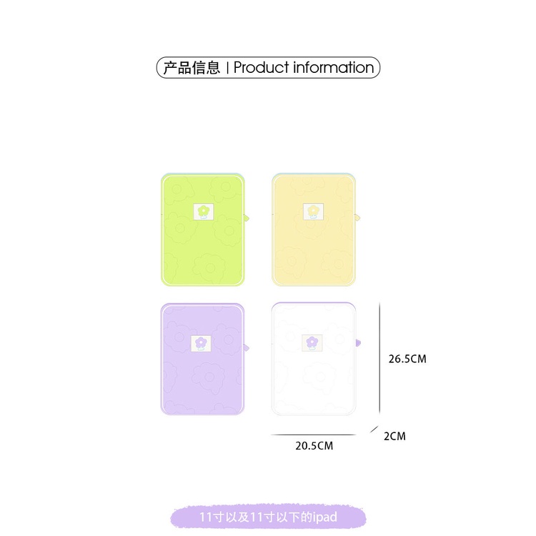 Túi Đựng Máy Tính Bảng Ipad Laptop 11 inch Họa Tiết Hoa Dễ Thương