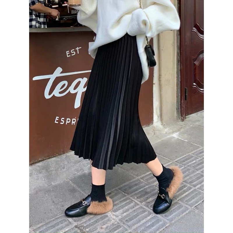 Chân váy xếp ly dáng dài hàng QC cao cấp 4 màu cực đẹp | BigBuy360 - bigbuy360.vn