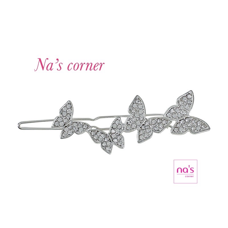 Kẹp tóc kim loại hình Bướm đính đá xinh lung linh dành cho nữ