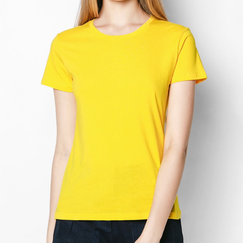 ÁO THUN TRƠN CỔ TRÒN MÀU VÀNG TAY NGẮN NAM NỮ ( CÓ CẢ SIZE EM BÉ ) AVT2-92
