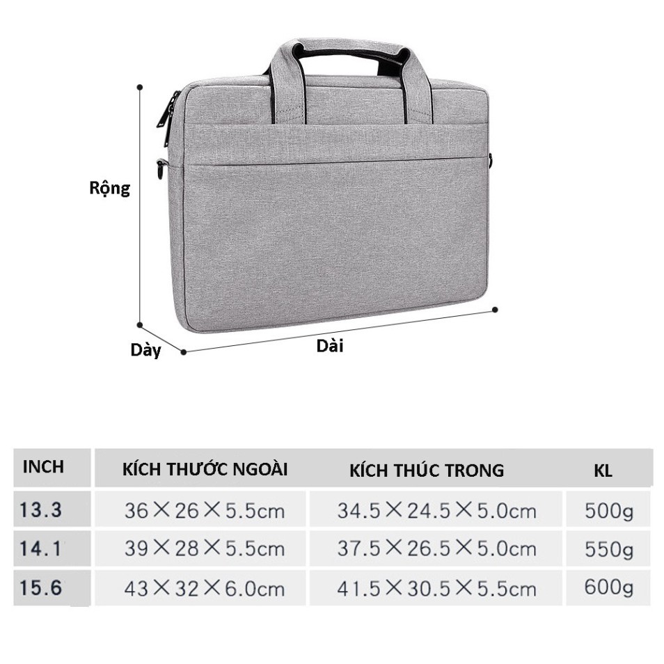 NDA Cặp đựng laptop Laptop, túi chống sốc Macbook nhiều ngăn, chống nước, có tay xách và quai mang 15.6, 14.1,13.3 inch  | BigBuy360 - bigbuy360.vn