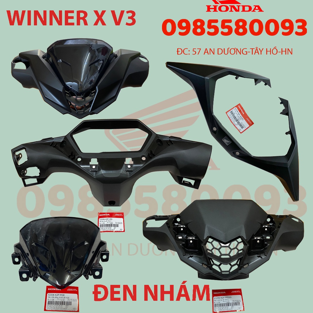 Bộ đầu Winner X 2022, NHựa đầu winner v3 hàng Honda chính hãng .có thể lắp cho Winner x v2