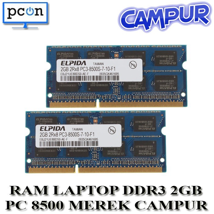 Bộ Nhớ Ram 2gb Pc-8500 1066mhz Ddr3 Cho Laptop