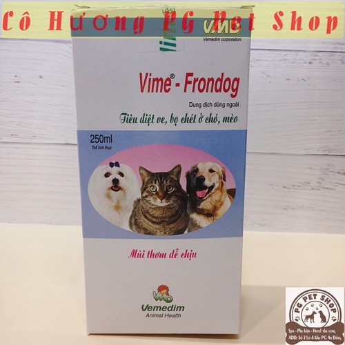 Thuốc Xịt Ve Rận Trong nhà  Cho Chó, Mèo Vima Frondog  250ml - Cô Hương PG Pet Shop