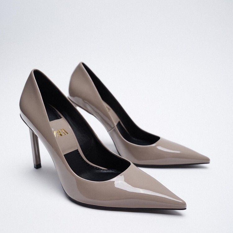 GIÀY CAO GÓT ZARA NỮ XUẤT MŨI NHỌN MÀU TAUPE