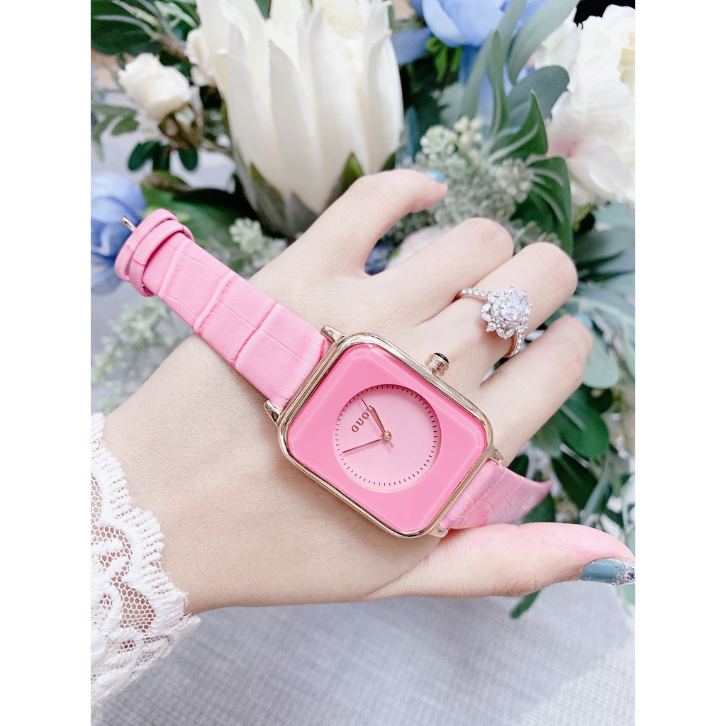 Đồng hồ Nữ GUOU dây da mềm mặt vuông năng động trẻ trung (Tặng kèm hộp và Pin) - Sam's Shop | BigBuy360 - bigbuy360.vn