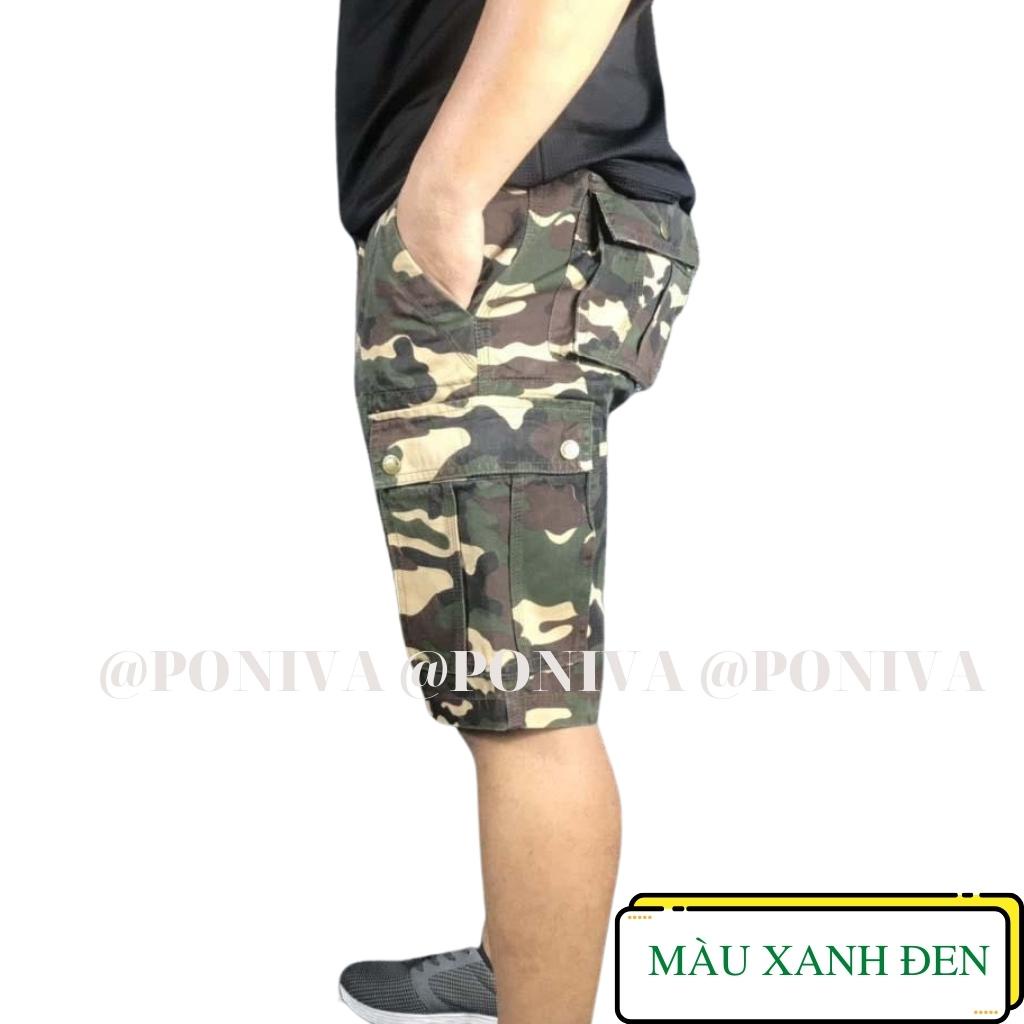 Quần Sọt Kaki Nam Túi Hộp Phối Họa Tiết Lính Đẹp