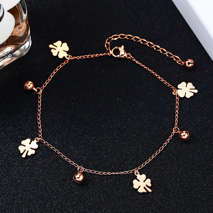 SALE SỐC - Lắc chân nữ vòng chân titan 18K ⚜️FREESHIP⚜️ đồng tiền gắn lục lạc TG 2065 (vàng hồng) | BigBuy360 - bigbuy360.vn