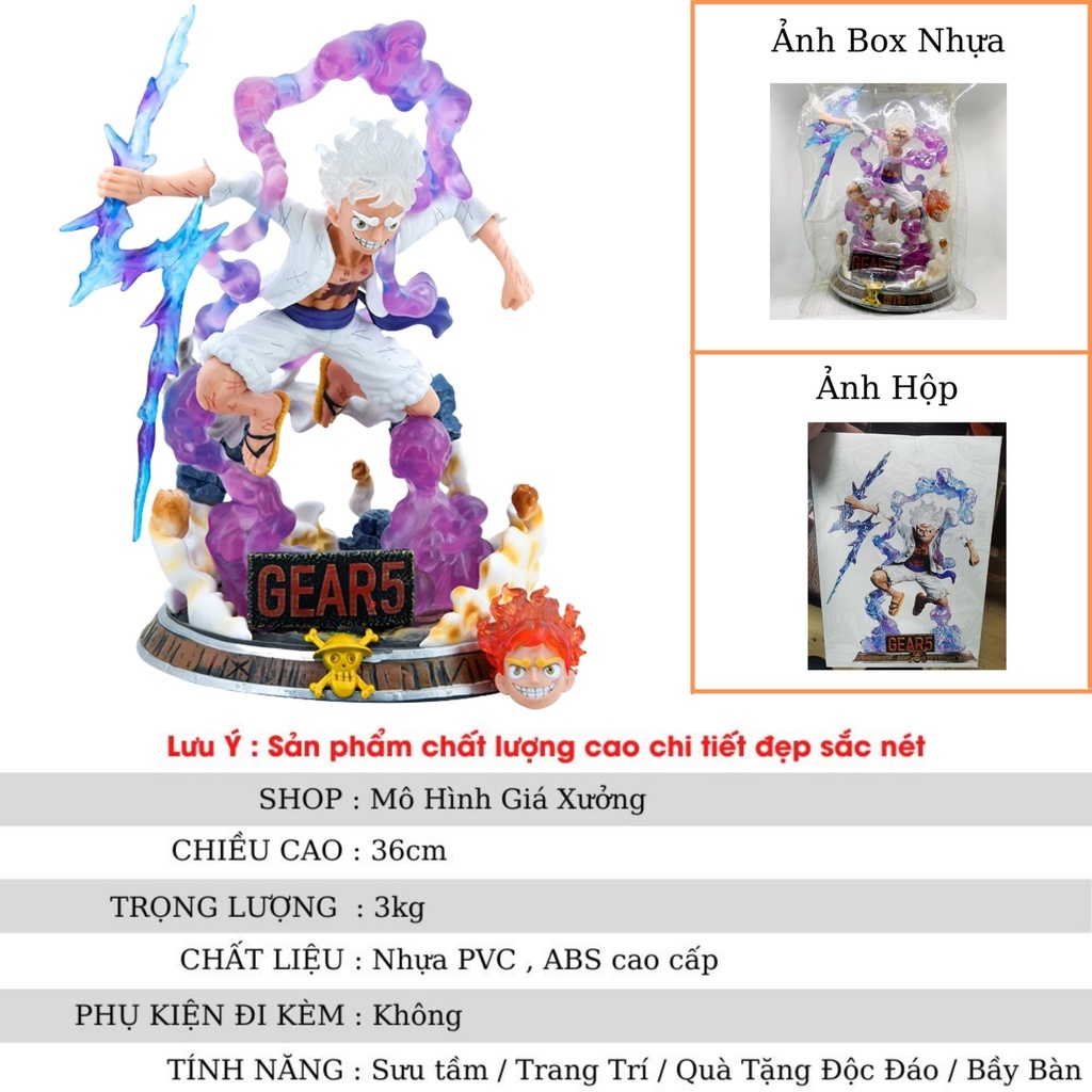 Mô Hình One Piece Luffy trạng thái Gear 5 Chiến đấu cực chất . Cao 36cm , nặng 3kg.Figure One Piece. mô hình giá xưởng