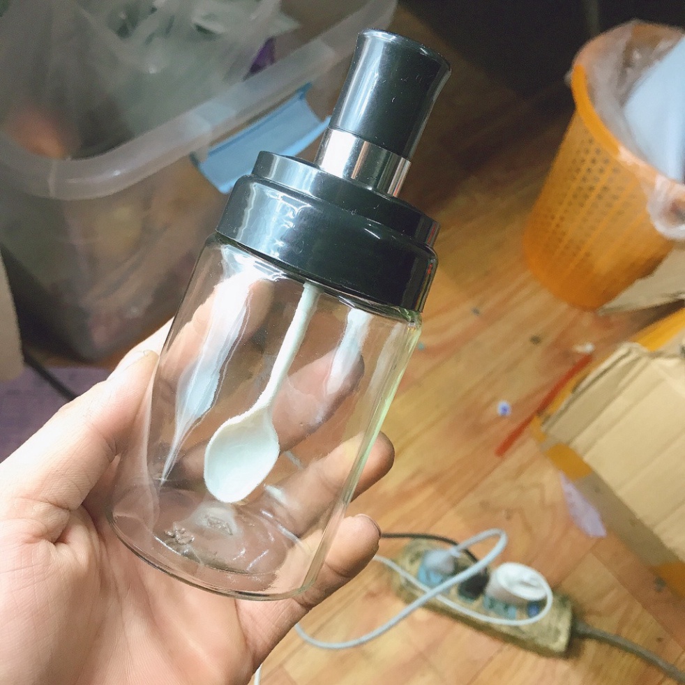 Siêu rẻ set 4 Hũ, lọ gia vị thủy tinh nhà bếp kèm thìa set đủ loại MANGO STORE