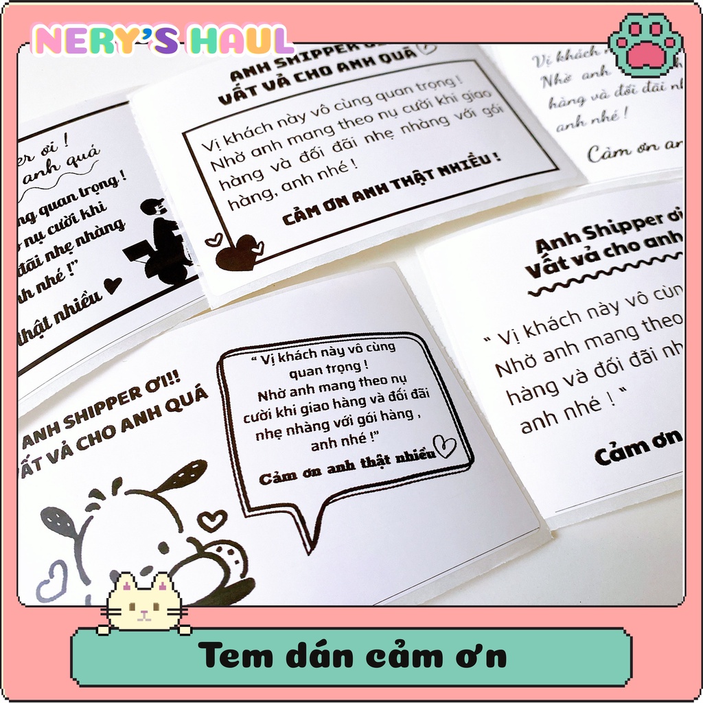 Set tem dán cảm ơn anh shipper nhiều mẫu