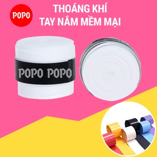 Quấn cán vợt, cuốn cán vợt cầu lông tennis vải cotton POPO OG1 quấn vợt, cuốn cán có lỗ thoáng khí, gân chống trơn