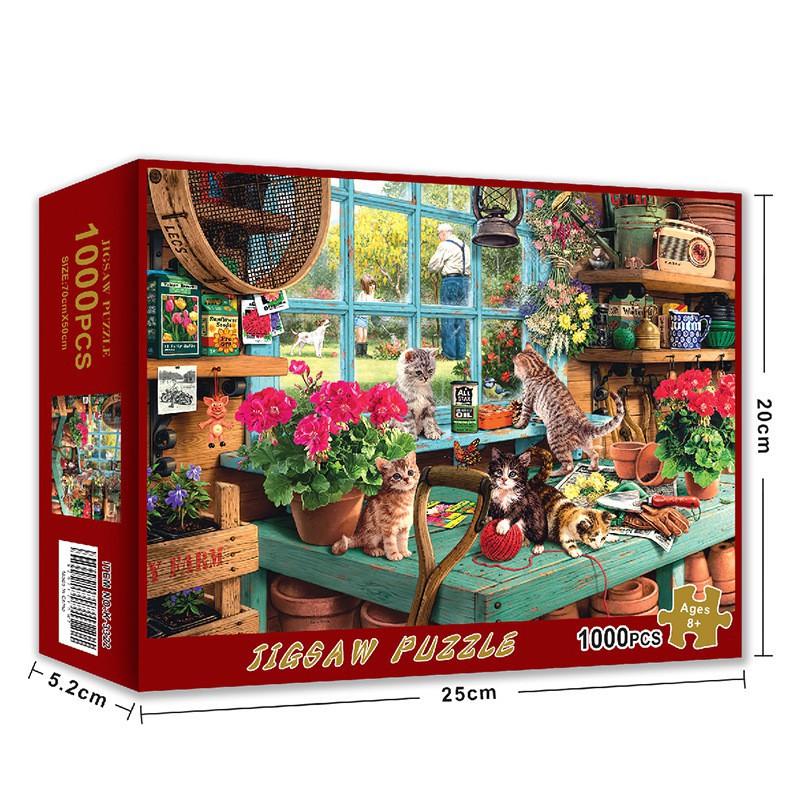 Bộ tranh ghép xếp hình 1000 pcs jigsaw puzzle tranh ghép 70 50cm bản thú - ảnh sản phẩm 8
