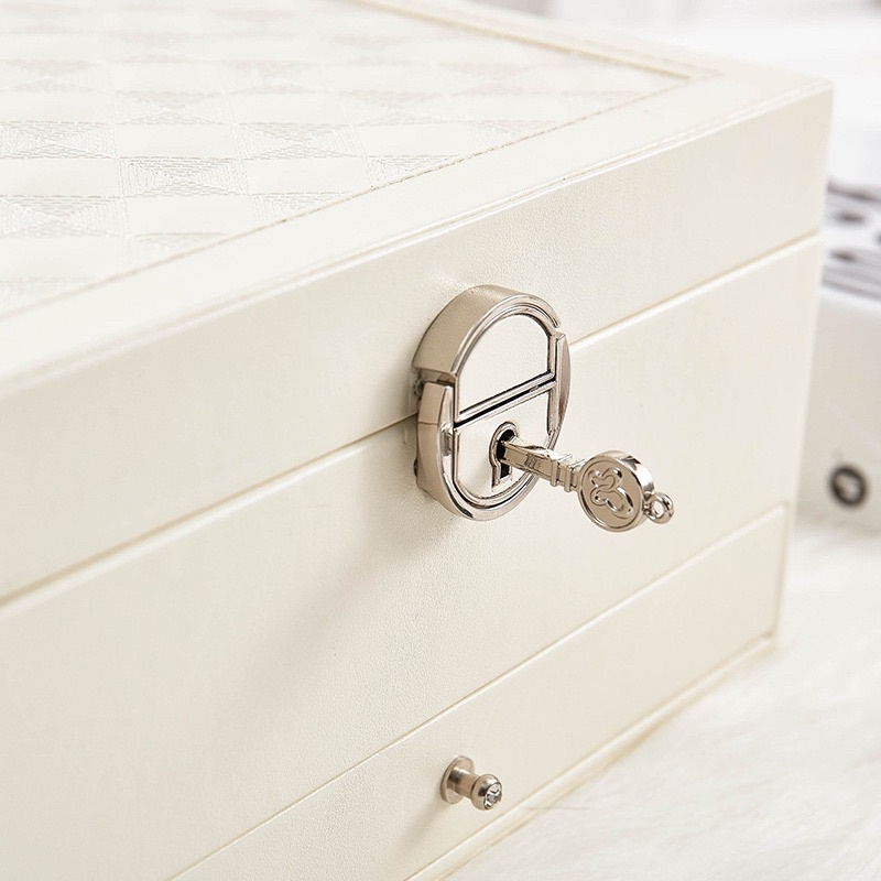 [ Siêu Đẹp ]Hộp đựng đồ trang sức nhiều ngăn bằng da PU cao cấp tiện dụng sang trọng