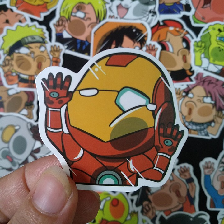 Bộ Sticker dán cao cấp chủ đề ÚP MẶT VÀO KÍNH - Dùng dán Xe, dán mũ bảo hiểm, dán Laptop...