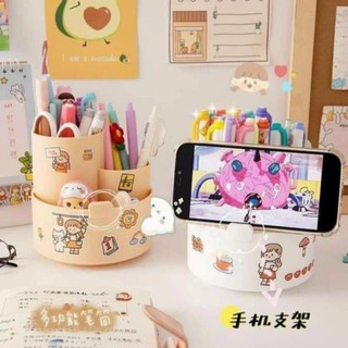 Kệ Để Bút 3 Ngăn Cao Cấp Tiện Lợi kèm 25 sticker Khay Nhựa Đựng Bút, Cọ Trang Điểm, Đồ Để Bàn Đa Năng Tiện Dụng nhiều