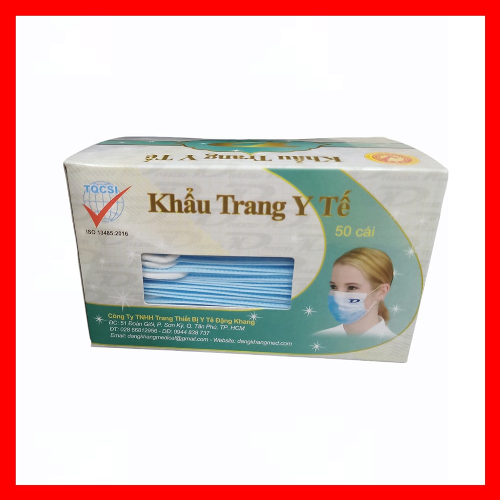 Khẩu Trang Y Tế 4 Lớp Kháng Khuẩn Cao Cấp Đặng Khang Hộp 50 Cái