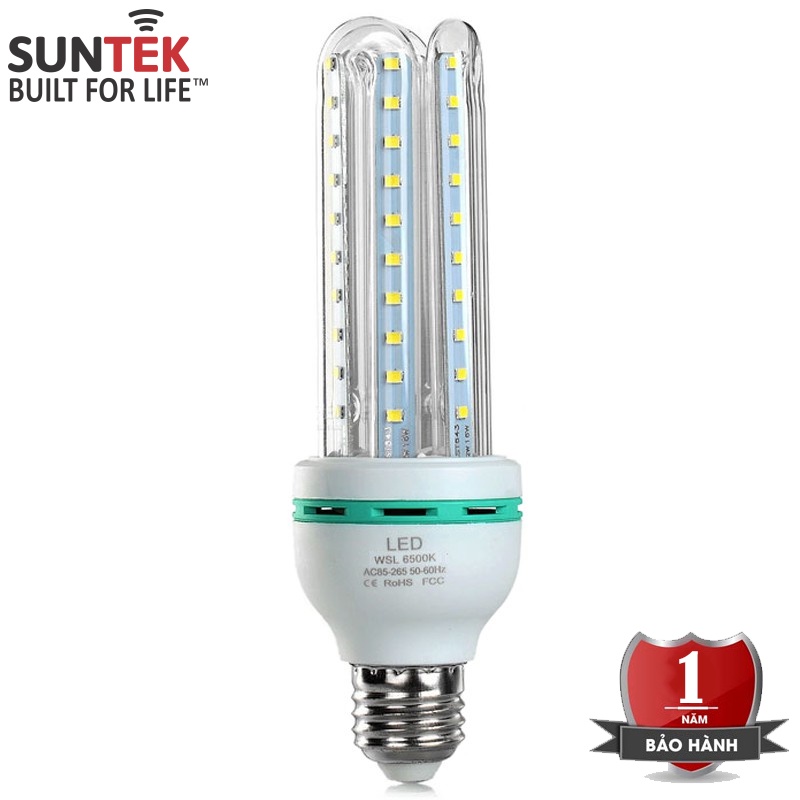 Bóng Đèn LED Tiết Kiệm Điện SUNTEK 12W - Ánh sáng Trắng/Vàng 6500K - Bảo hành chính hãng 12 tháng