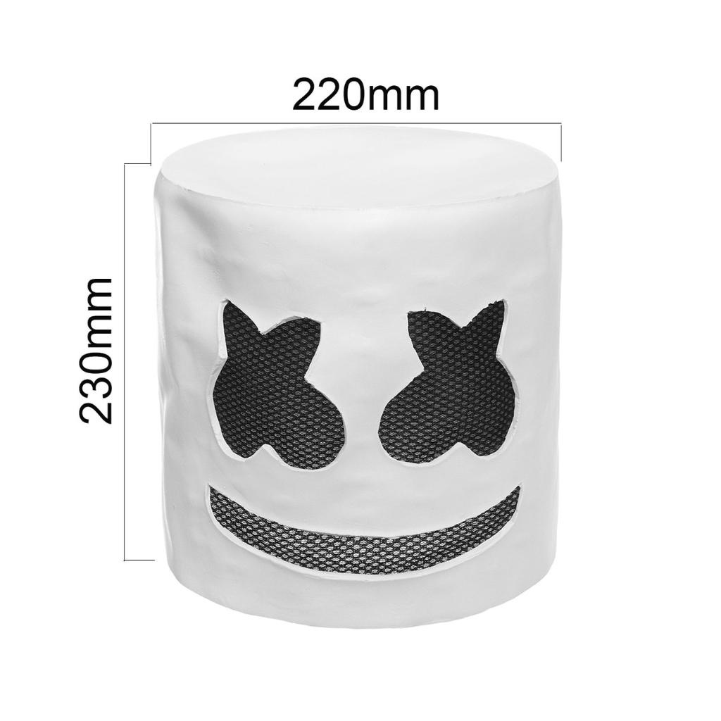 Mặt nạ hóa trang DJ Marshmello màu trắng cho tiệc Halloween