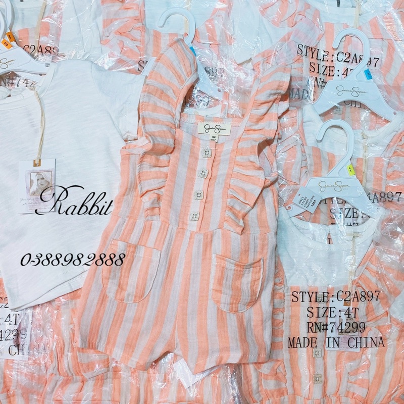 Set yếm kẻ kèm áo Jessica