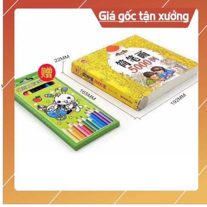 [MỚI]  Bộ Vở Tập Tô Màu 5000 Hình Dành Cho Bé, Tặng Kèm Bộ Chì Màu 12 Cây, Món Quà Ý Nghĩa Mẹ Dành Cho Bé