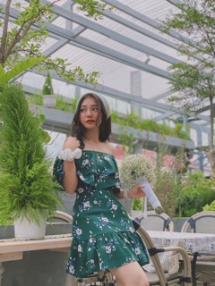 Đầm bẹt vai hoa