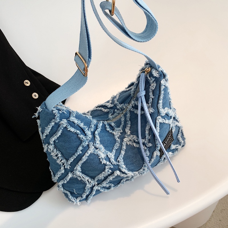 Túi Đeo JASMIN NOIR Chéo Chất Liệu Denim Phong Cách Cổ Điển Cho Nữ