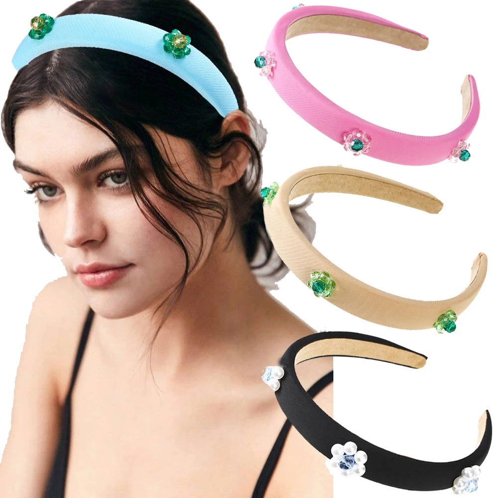 Băng Đô Cài Tóc Hình Hoa Đính Ngọc Trai Giả Nhiều Màu Sắc Cho Nữ