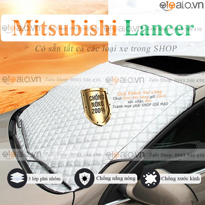 Tấm che nắng kính lái xe Mitsubishi Lancer 3 lớp CAO CẤP Chắn Nắng Cản Nhiệt - OTOALO