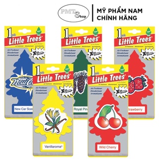 (Nội địa Mỹ) Combo 5 Cây thông thơm Little Trees Vanilla cờ Mỹ Black Ice Strawberry Lavender Túi thơm thơm phòng ôtô