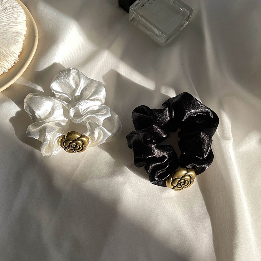 Dây Buộc Tóc Ruy Băng Đính Hoa Trà Đồng Thời Trang Nữ Tính